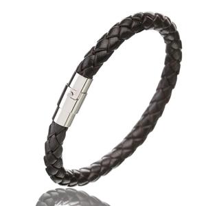 <span class=keywords><strong>Bracciale</strong></span> in vera <span class=keywords><strong>pelle</strong></span> Vintage di alta qualità in acciaio inossidabile 316L con chiusura a calamita per uomo <span class=keywords><strong>donna</strong></span> - Product Image 2