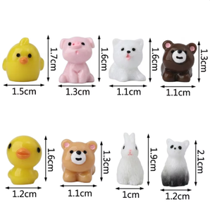 Miniatures d'animaux en résine en gros, <span class=keywords><strong>1</strong></span>-2 cm, figurines 3D miniatures d'ours, cochon, lapin, chat pour détaillants, boutiques de cadeaux, bricolage, artisanat, décoration de jardin - Product Image 2