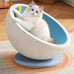 고양이 스크래칭 라운지 2 in 1 스크래칭 베이슨 및 스크래칭 보드가 있는 반밀폐형 고양이 침대 - Product Image 5