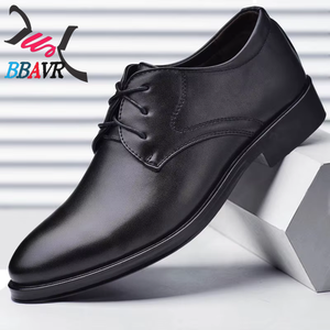 Zapatos Oxford de Cuero Genuino para Hombre BBAVR, con Punta en Pico, Cordones, Suela de Goma Antideslizante, Zapatos Formales de Vestir para Oficina - Product Image 1