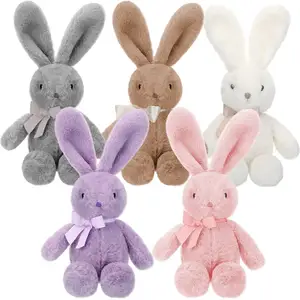 OEM ODM批发最可爱的毛绒兔子拉耳经典玩具复活节兔壶儿童玩具毛绒儿童玩具