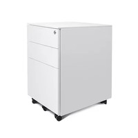Meuble de Rangement Mobile en Acier pour Archives, Armoire Moderne à Roulettes pour Cabinet Dentaire, 3 Tiroirs Verrouillables, Blanc, pour Chambre, Maison, Bureau