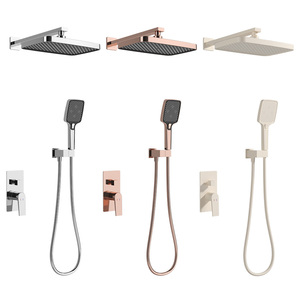 Système <span class=keywords><strong>de</strong></span> douche encastré <span class=keywords><strong>de</strong></span> luxe, ensemble <span class=keywords><strong>de</strong></span> robinetterie <span class=keywords><strong>de</strong></span> douche en laiton avec pomme <span class=keywords><strong>de</strong></span> douche carrée <span class=keywords><strong>de</strong></span> 10 pouces - Product Image 4