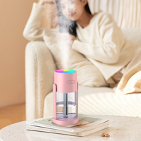 Meilleures ventes Mini 7 couleurs Grande lampe à pulvérisation à tête oscillante Portable Brume fraîche Usb 280Ml Purificateur d'air Humidificateur