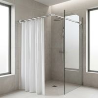 Connecteur d'angle en acier inoxydable en forme de U pour tringle de rideau de douche, idéal pour les tringles de rideau de salle de bain