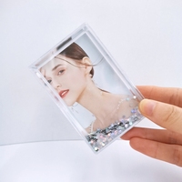 Cadre photo liquide scintillant en acrylique, cadre photo flottant avec paillettes