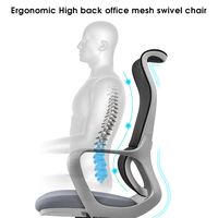 Mobilier de bureau Vente en gros Chaises ergonomiques en maille à dossier haut pour le travail de bureau avec appui-tête réglable Chaise de bureau