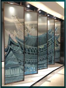 Séparateur d'espace intérieur sur mesure Conception de verre de <span class=keywords><strong>treillis</strong></span> géométrique Cloisons d'écran <span class=keywords><strong>en</strong></span> émail translucide givré Différents modèles - Product Image 5