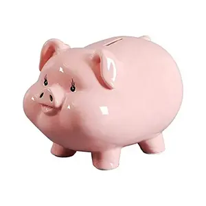 Custom children birthday gift piggy bank Cute ceramic pink pig coin savings bank piggy bank for kids