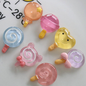 Accesorios de Resina Transparentes con Forma de Piruleta para Decoración de Bolsos, <span class=keywords><strong>Ropa</strong></span> <span class=keywords><strong>y</strong></span> Manualidades, Venta al Por Mayor - Product Image 2