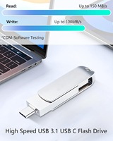 Clé USB OTG 3.0 3-en-1 pour téléphones mobiles Android, carte TF 16 Go 512 Go Classe 10