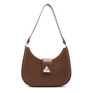 Sac bandoulière tendance style français 2026, <span class=keywords><strong>chic</strong></span> avec accent métallique, en cuir PU, forme croissant de lune, pour femme - Product Image 1