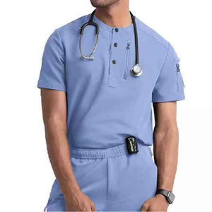 Conjuntos de uniformes médicos elásticos de manga corta para hombre, estilo jogger apilado, elegantes, para enfermeros y hospitales - Product Image 5