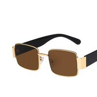 Lunettes de soleil carrées à double pont en métal, nouveau design personnalisé tendance