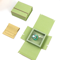 Caja Rígida para Joyería de Papel de Arte Ecológico de Lujo, Hecha con Materiales Reciclados, con Relieve, para Empaque de Anillos, Aretes, Collares y Pulseras