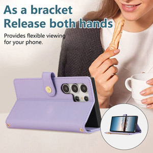 Pour SJK831 luxe anti-rayures antichoc pour S24 S23 S22 Ultra étui de téléphone portable portefeuille porte-carte en cuir artificiel - Product Image 6