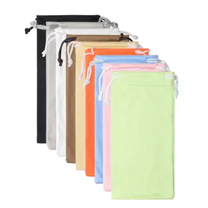 High Quality Microfiber Pouch Best Glasses Pouch with Drawstring Durable Pouch for Cleaning and Storage