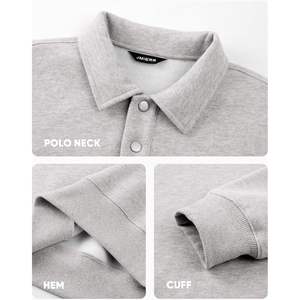 Sudaderas de polo informales de algodón para hombre personalizadas, Jersey de manga larga con cuello de botón, camisas XL antiarrugas y antiencogimiento - Product Image 4