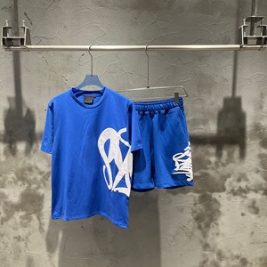 Ensemble décontracté sportswear SYNA WORLD 2026 US Fashion en coton sergé 100% pour homme, style streetwear hip-hop ample, été, manches courtes - Product Image 5