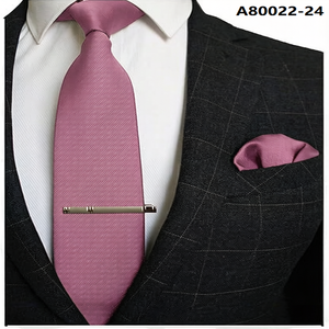 Conjunto de <span class=keywords><strong>Corbata</strong></span> y Pañuelo de Bolsillo para Hombre, Tejido Sólido, Varios Colores, para Traje de Boda, Certificado OEKO-TEX Standard 100 - Product Image 5