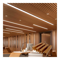 Panneau de plafond linéaire moderne en aluminium à lamelles, design de faux plafond pour centre commercial, restaurant, hall, hôtel, profilés métalliques suspendus