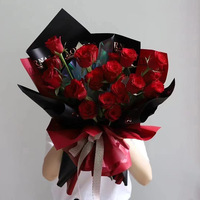 Papier d'emballage floral estampé à chaud « L'amour est éternel », imprimé lettres romantiques, imperméable, pour bouquets, vente en gros pour fleuristes