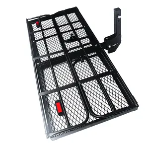 Hitch Mount Cargo Carrier 60" X 24.4" X 13.8" Folding Cargo Rack Rear Hitch Tray Luggage Basket With 500 LB Capacity Fits 2" Rec