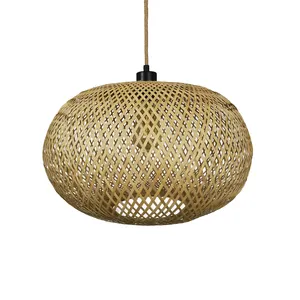 Lustre retrô de rattan para decoração de casa, luminária luxuosa moderna para sala de estar e quarto