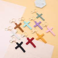 Porte-clés Croix pour Femme Doré, Breloque Sac de Foi Chrétienne, Accessoire pour Sacs à Main, Portefeuilles, Cadeau de Prière
