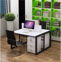 Poste de travail de bureau moderne directement de l'usine, bureau en forme de I avec tiroirs, poste de travail modulaire pour bureau à domicile et espaces de travail commerciaux