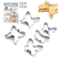 Ensemble de découpoirs à biscuits en acier inoxydable - Moule à biscuits DIY Papillon de Pâques pour la décoration de gâteaux et de sandwichs en fondant, compatible micro-ondes