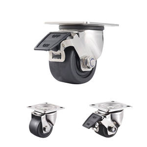 Möbel-Lenkrad 300/500/600kg Schwarzer Nylon-Lenk rolle mit geringer Schwerkraft und Doppel bremse/Drehgelenk - Product Image 1