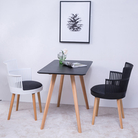 Chaise de salle à manger moderne en plastique noir empilable, nouvelle chaise Bazhou simple et robuste en PP moulé pour adultes, idéale pour le jardin