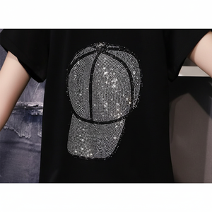 Latest Customized Logo Rhinestone Printed T Shirts Women's Men's Wholesale T-Shirt Available in All Sizes - Product Image 1