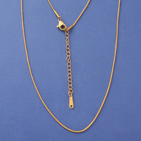 Chaîne serpent ronde en acier inoxydable plaqué or 18 carats, 40+5cm, 1mm/1.5mm, pour accessoires de collier et bijoux DIY