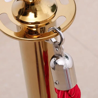 Lot de 2 poteaux de délimitation de foule en acier inoxydable avec cordes, finition velours, pour événements et fêtes traditionnelles