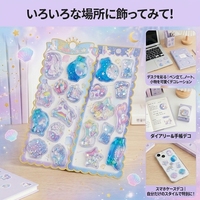 Autocollant 3D en PVC souple à paillettes liquides mobiles pour breloque de sac, décoration DIY Kawaii Anime Japonais