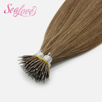 Extensiones de Cabello Humano 100% con Anillas Nano, Cabello Virgen Remy con Cutícula Alineada, Cabello Suave y Liso para Uso Profesional en Salón
