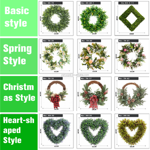 מחיר Hh-79 נמוך מחיר אמיתי מגע faux עץ עם ברי לבן תלוי זר עלה ירוק מלאכותי קיר הדלת הקדמית - Product Image 6