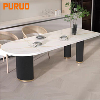 Table à manger 6 places en bois massif moderne, design minimaliste, avec structure en métal inoxydable – Vente directe usine, personnalisation complète de la maison