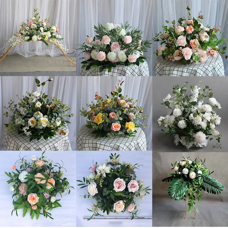 QSLH-K110 palle di fiori artificiali centrotavola di nozze centrotavola di fiori bianchi all'ingrosso della fabbrica decorazione di nozze