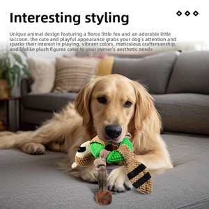 Juguete de Peluche Esférico con Diseño de Zorro para Perros - Juguete Sonoro Resistente a Mordidas para Masticar y Limpiar los Dientes, Duradero para Combatir el Aburrimiento - Product Image 2