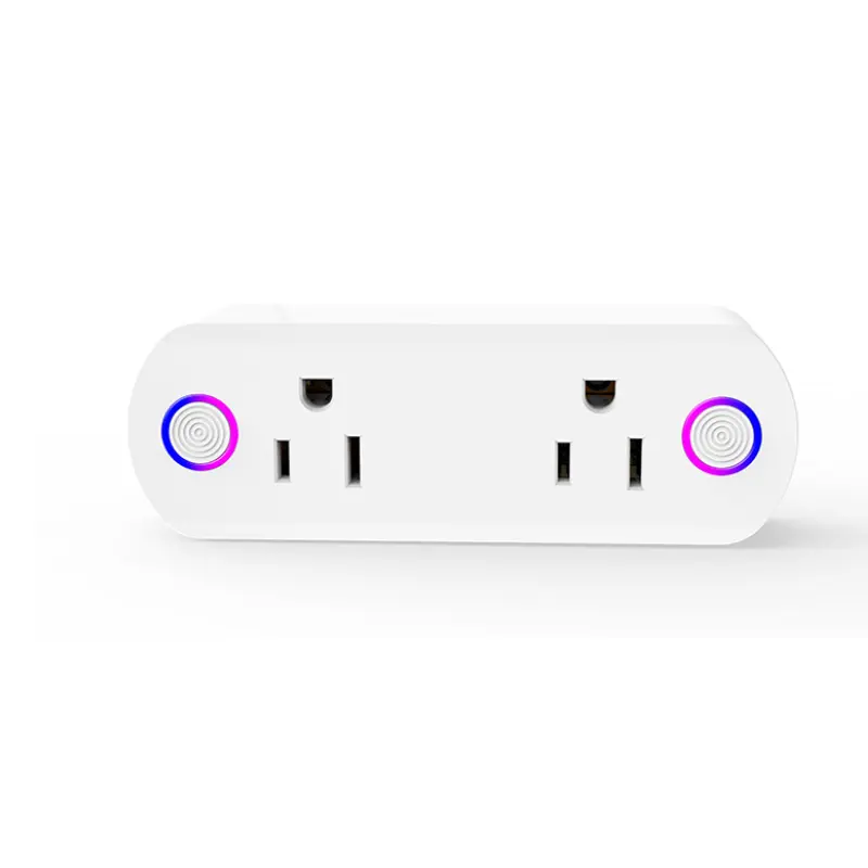 Double WiFi Socket US Work with Alexa and Google Home Voice Control Dual WiFi <strong>Plug</strong> Tuya WiFi <strong>Smart</strong> <strong>Plug</strong> <strong>15A</strong>