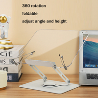 Support de livre en acier rotatif réglable en hauteur, pliable et facile à ranger, en acrylique transparent, pour ordinateurs portables et tablettes