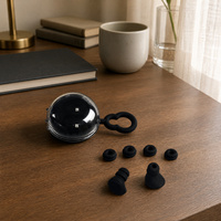 Boîte à crochets portable pour bouchons d'oreilles en silicone, bouchons d'oreilles en silicone réutilisables pour dormir, pour le bureau et les voyages