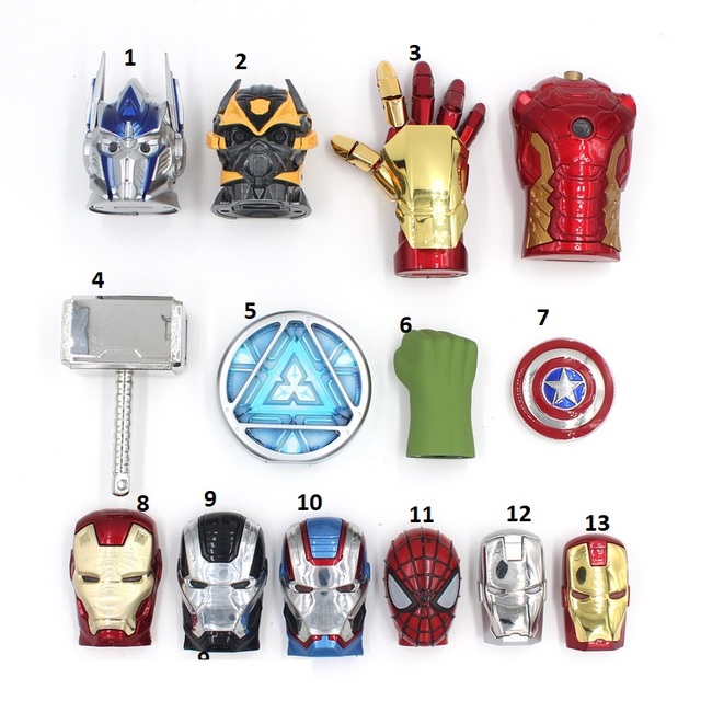 Lighting Iron Metal Man USB Marvel Flash Drive Thumb Drive USB Stick 16MB 32MB 64MB 128MB to 256GB Wholesale