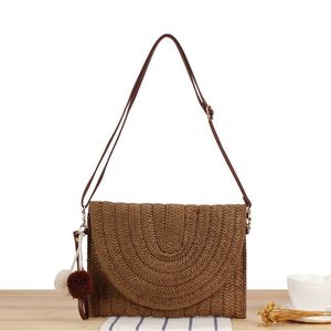 Sac de plage en paille à bandoulière, nouveau modèle populaire, tissé à la main, accessoire de voyage estival - Product Image 2