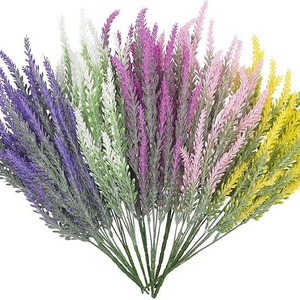 Flores artificiales de lavanda, plástico resistente a los rayos UV, planta falsa de simulación floral para decoración de jardín, balcón y patio al aire libre - Product Image 3