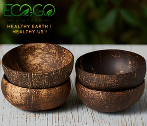 Couvercle de bol en coquille de noix de coco gravé à la main, réutilisable, naturel, écologique, cadeaux pour la maison, Eco2go Vietnam - Product Image 1
