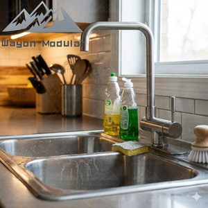 Robinet de cuisine pliable en acier inoxydable Wayon, mitigeur d'évier rotatif à 360° à levier unique - Product Image 2